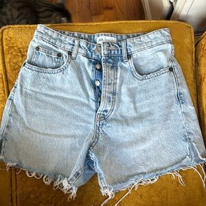 Zara High Waisted Light Jean Shorts